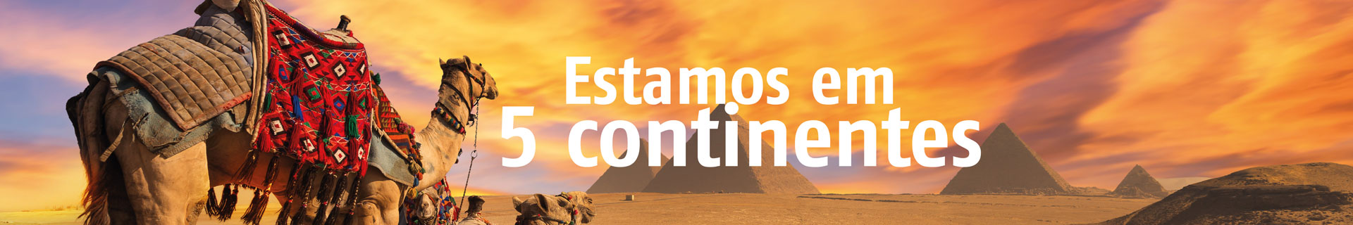 Estamos em 5 continentes